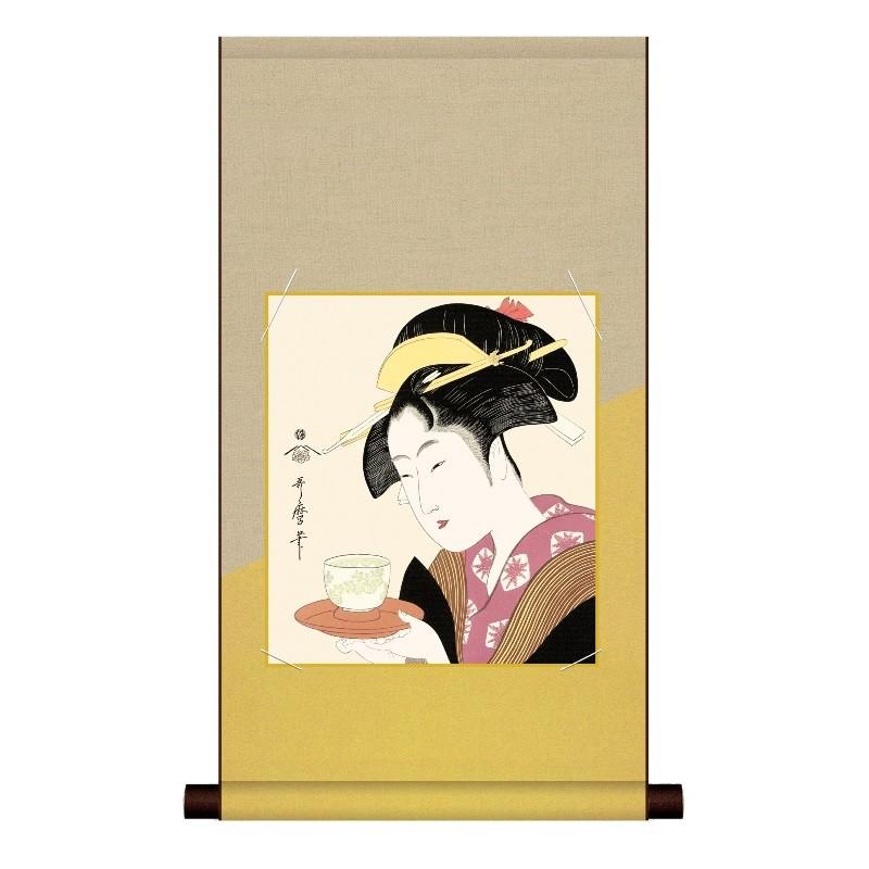 色紙掛 浮世絵 美人画 歌川歌麿 難波屋おきた 平安純綿デザイン