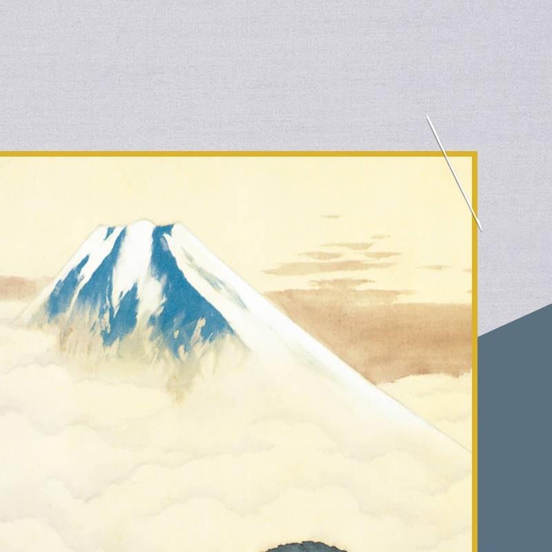 色紙掛 複写複製画色紙 横山大観 霊峰不二 平安純綿デザイン色紙
