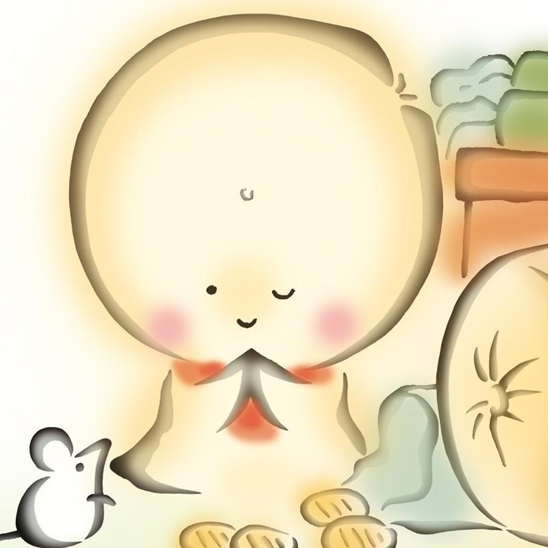 色紙絵 しあわせ地蔵 恵風 きっと叶うよ こころの癒し絵 k6-042