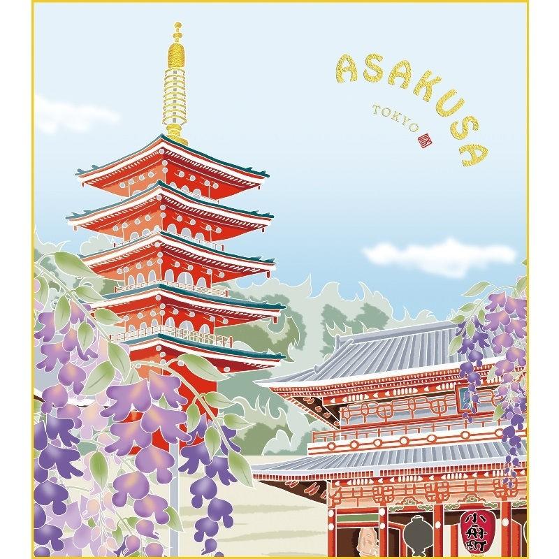 色紙絵 おみやげ色紙 洋美 浅草寺に藤 浅草 k20-024（代引き不可