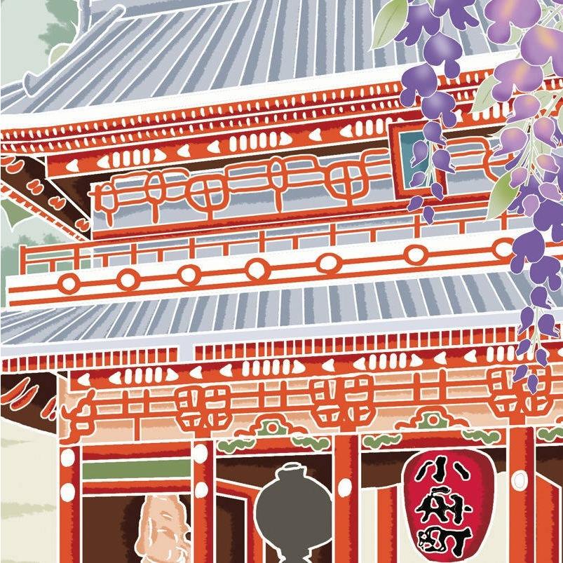 色紙絵 おみやげ色紙 洋美 浅草寺に藤 浅草 k20-024(代引き不可 色紙絵 おみやげ色紙 洋美 浅草寺に藤 浅草 k20-024(代引き不可