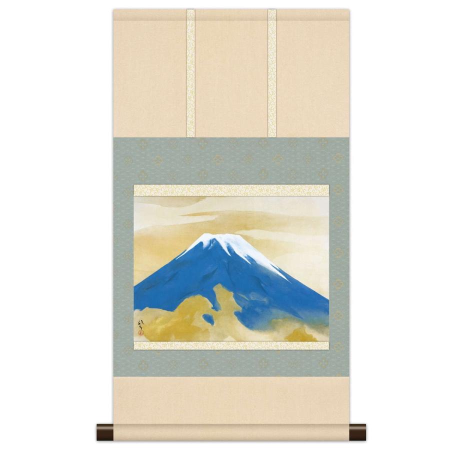 本格ミニ掛軸 日本の名画 川端龍子 冨士 KM3R1-060 : さくらソレイユ
