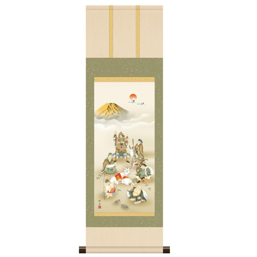 本格ミニ掛軸 現代日本画 干支 未年 金峰羊七福神 KM3R2-176 : さくら