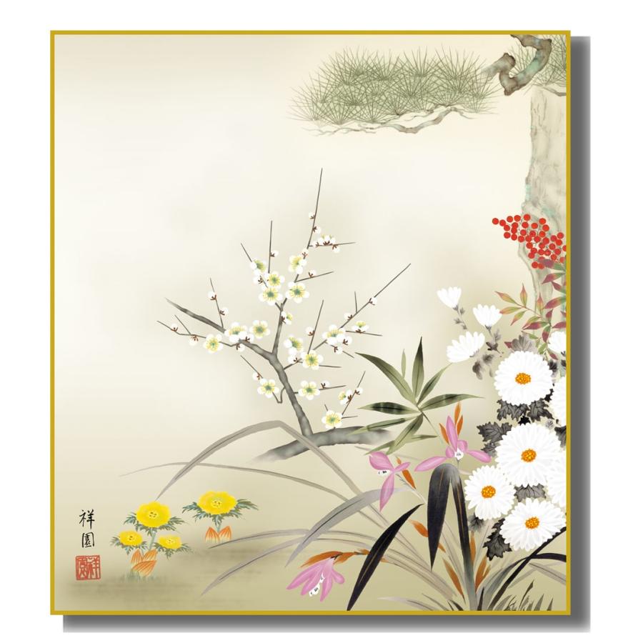 色紙絵 開運画 吉祥四君子 K9-071 : さくらソレイユ - 通販 - Yahoo