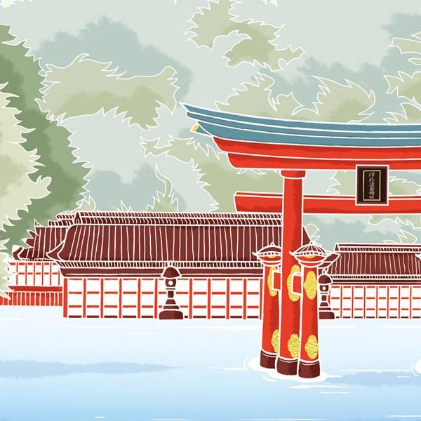 色紙絵 ご当地土産 宮島 厳島神社 K20-007 : さくらソレイユ - 通販