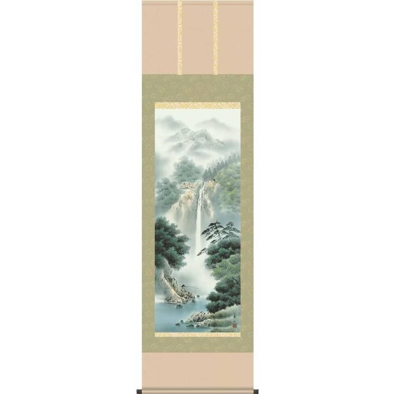 掛軸   幽山渓谷  鈴村秀山  尺五   山水画の掛軸   H29B1-N009