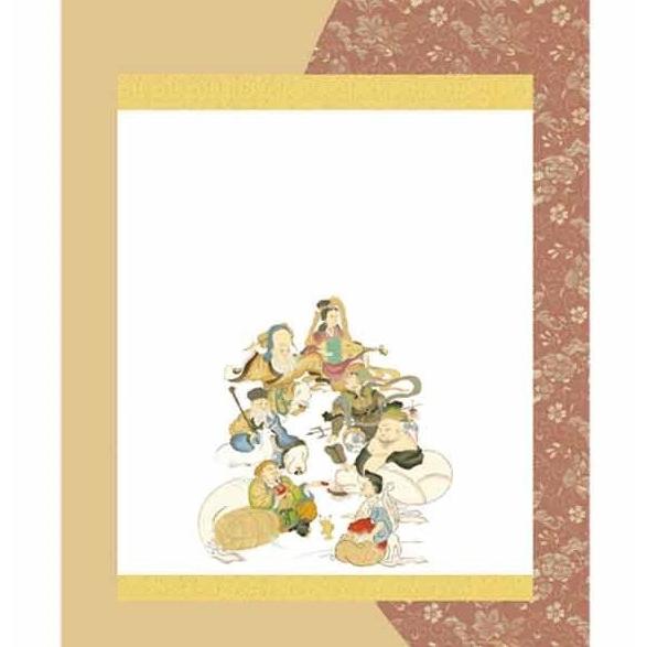 納経集印掛軸 七福神納経集印軸 色紙掛軸タイプ N3-008（代引き不可