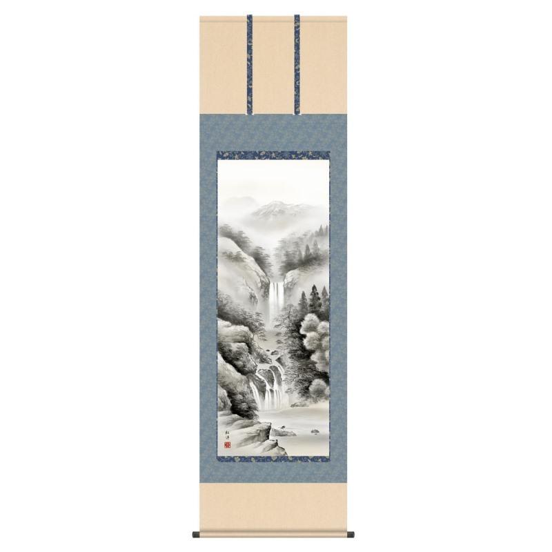 掛軸 日本画 景色画 田口紅洋 幽山蒼流 ゆうざんそうりゅう 尺五 KZ3B2-083 (代引っ張ること不可) 掛け軸-美術、工芸品
