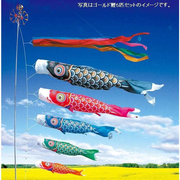 徳永 鯉のぼり 庭園用 ポール別売り 大型鯉 7m鯉5匹 ゴールド鯉 五色吹流し 北海道・沖縄・離島を除き送料無料