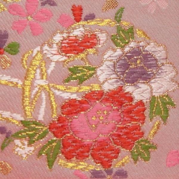 名前旗 花車 ピンク生地 ピンク糸刺繍文字 特中 スタンド付き 3