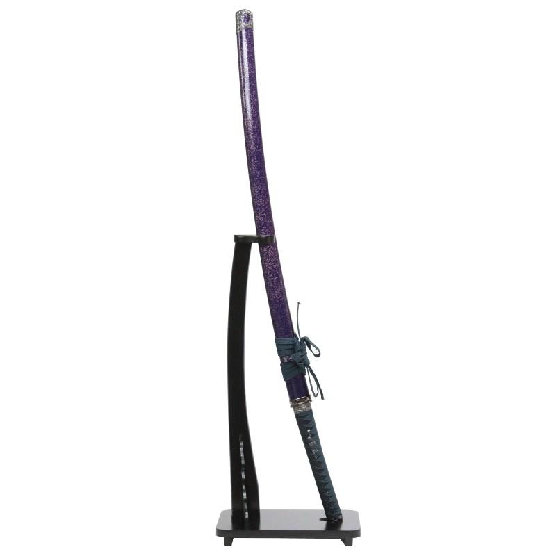 模造刀 戦国シリーズ 姫鶴 一文字 紫 上杉家宝刀 掛け台・刀袋付 大刀 刃紋入り刀身 メッキ合金 neu062 日本刀 美術刀剣 おもちゃ 通販 代引き不可