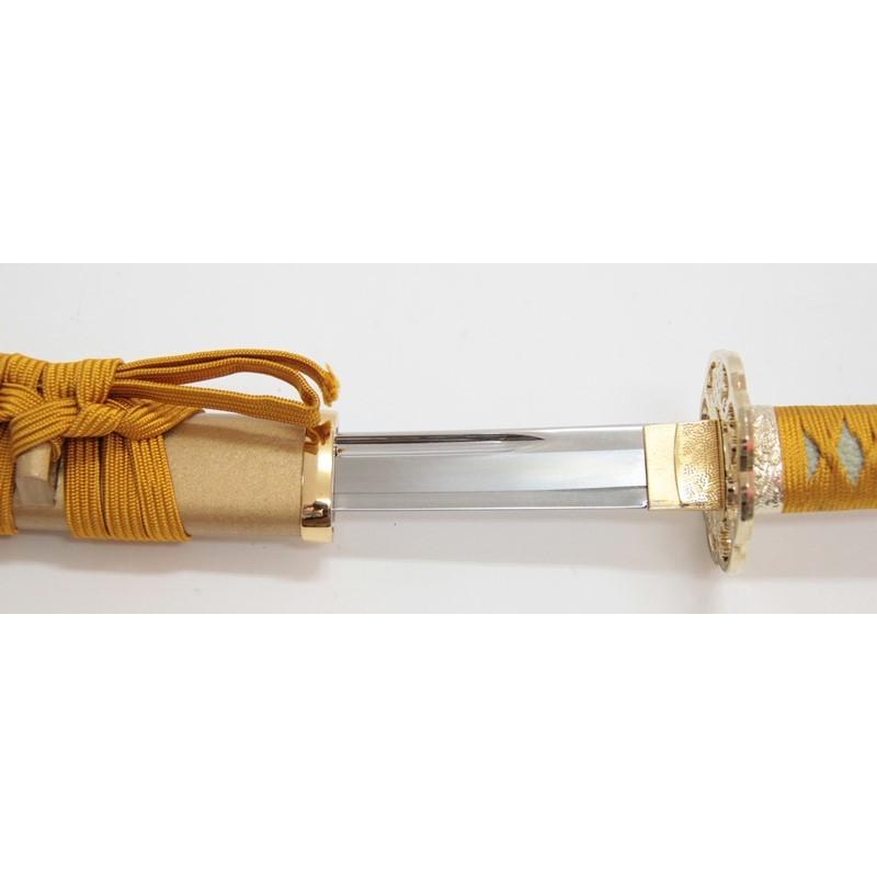 高級模造刀 黄金拵 乱れ刃紋 模造刀 幕末シリーズ 高杉晋作 大刀 刃紋入り刀身 メッキ合金