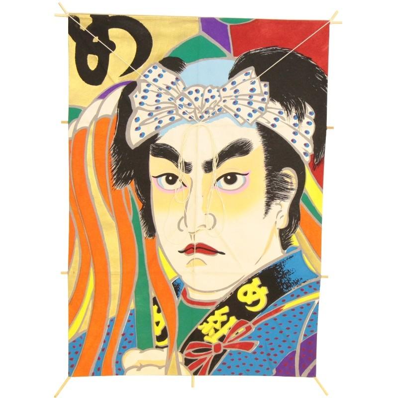 インテリア 手描き和凧 角小凧 約縦47×横33cm ワ-7ハ 歌舞伎絵 インテリア 手描き和凧 角小凧 約縦47×横33cm ワ-7ハ 歌舞伎絵