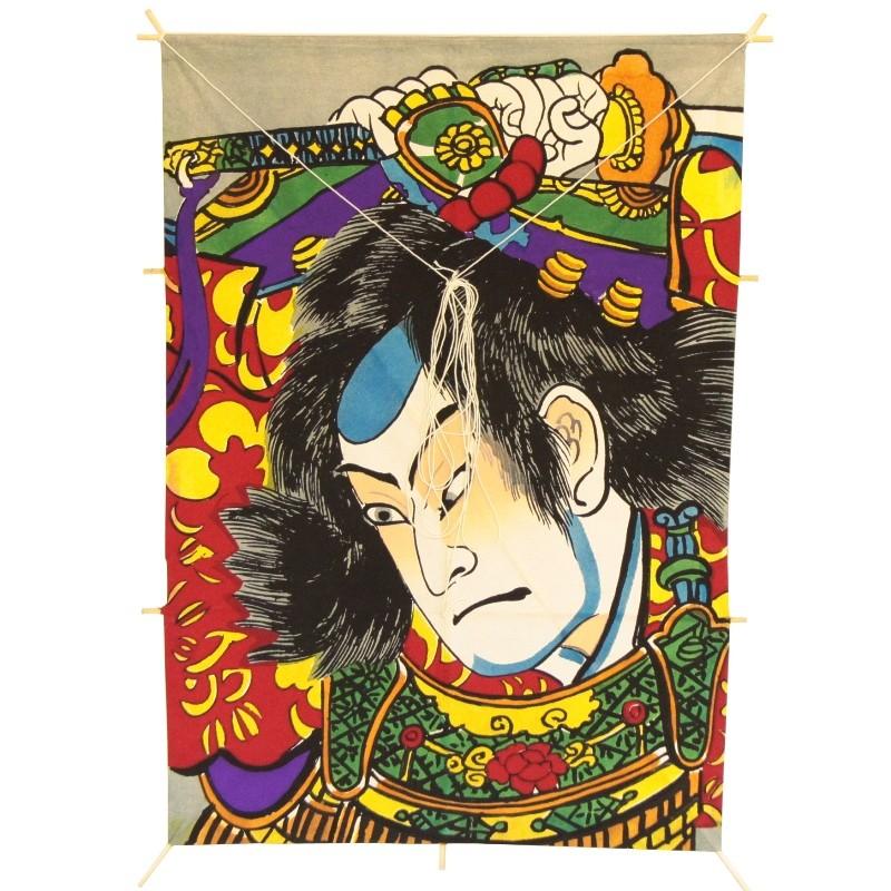 インテリア 手描き和凧 角小凧 約縦47×横33cm ワ-7ヘ 武者絵 : tako 