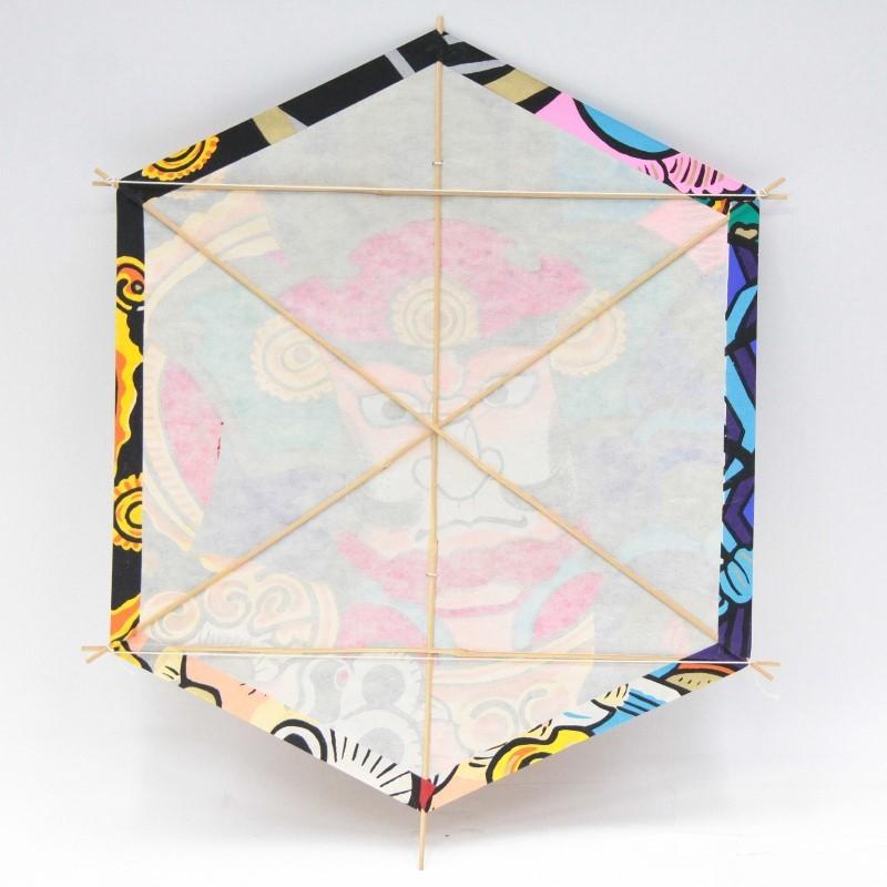 インテリア 手描き和凧 新大六角凧 約縦66×横53cm ロ-93ロ 武者絵 加藤