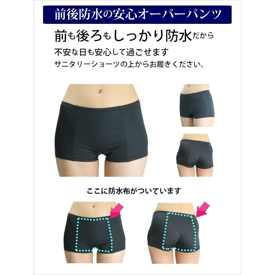 サニタリーショーツ オーバーパンツ 前後防水 生理用ショーツ ボクサー