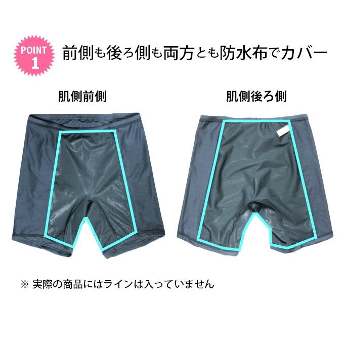 サニタリーショーツ 前後防水 オーバーパンツ 3分丈 女性用 お得な2枚 セット 女性用 生理用ショーツ 痔用下着にも メール便送料無料｜sakura-star｜05