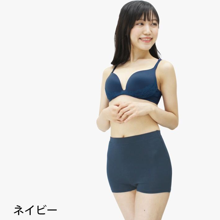 ショーツ2サニタリー2 メール便送料無料02)綿ストレッチ足回りレース二重クロッチサニタリー