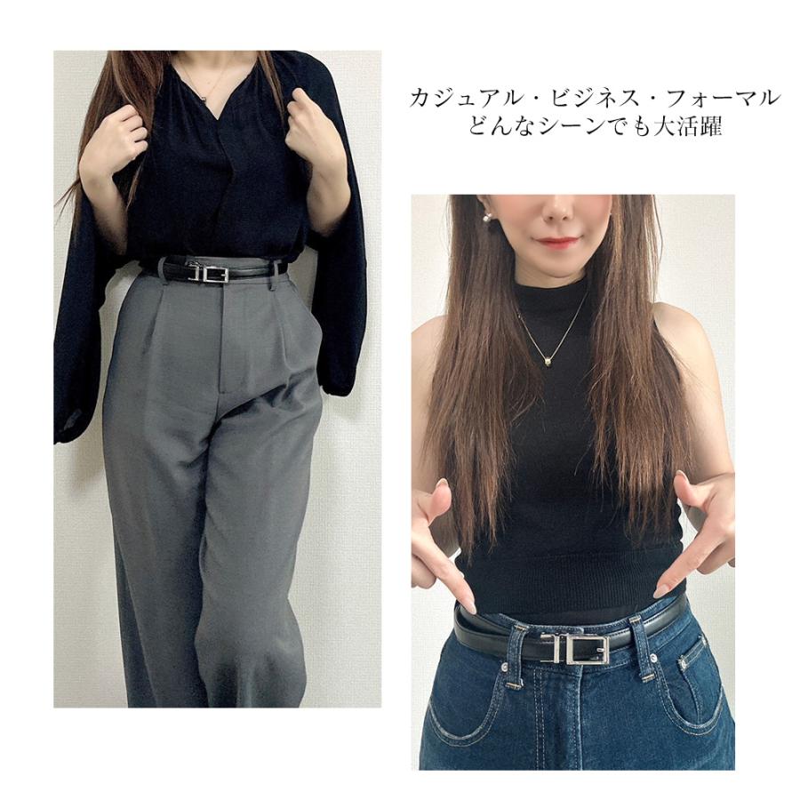 MERCOLEDi ベルト レディース 穴なし 本革 おしゃれ ブランド 無段階