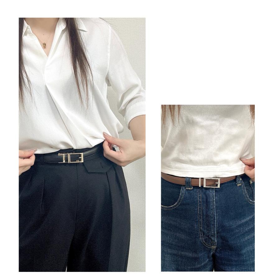 MERCOLEDi ベルト レディース 穴なし 本革 おしゃれ ブランド 無段階