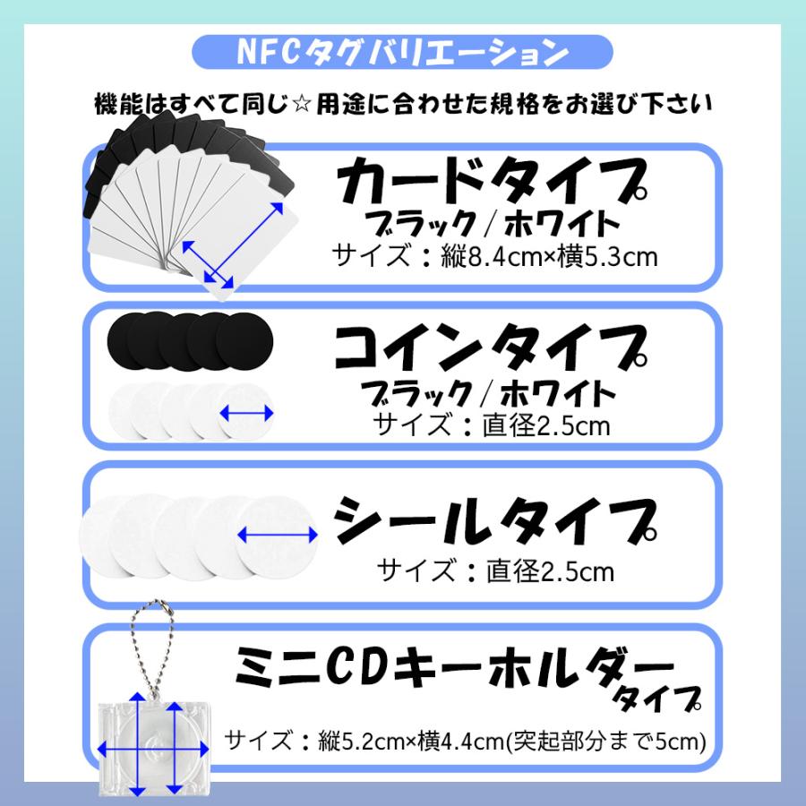 NFC タグ シール カード コイン ミニCDケース キーホルダー 504バイト