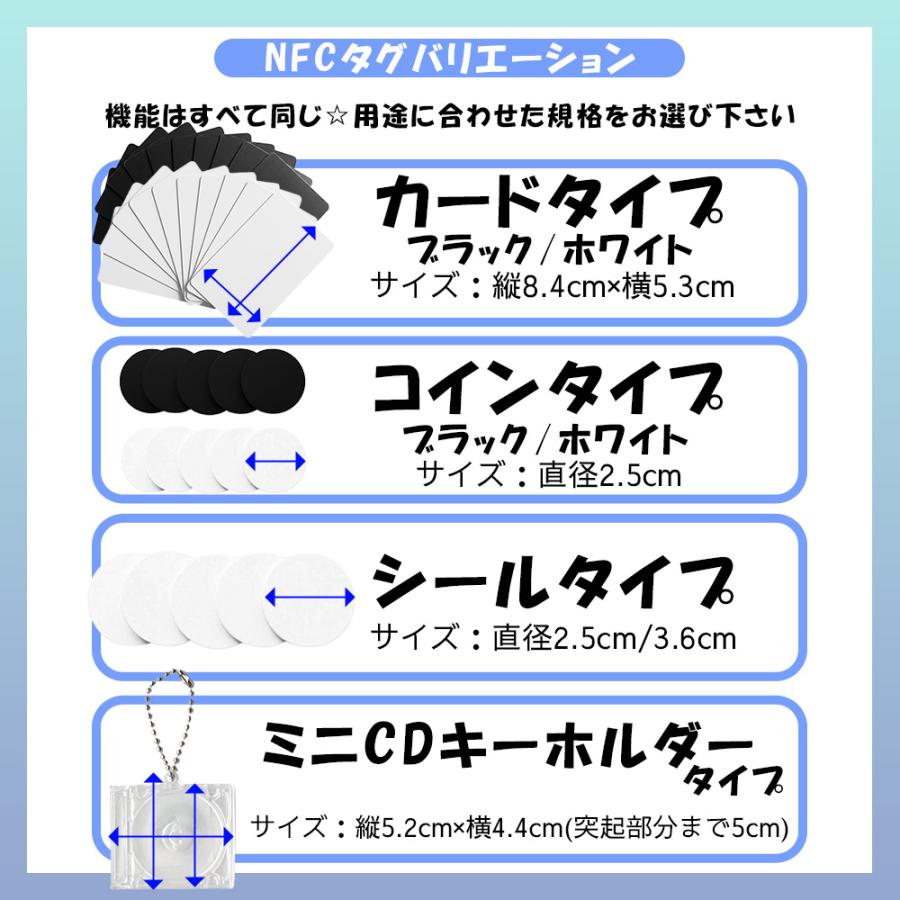 NFC タグ シール カード コイン ミニCDケース キーホルダー 504バイト