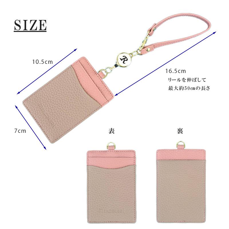 MERCOLEDi パスケース リール付き 本革 定期入れ レディース ブランド