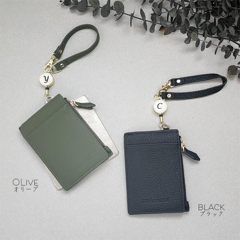 MERCOLEDi パスケース リール付き 可愛い 小銭入れ 本革 両面