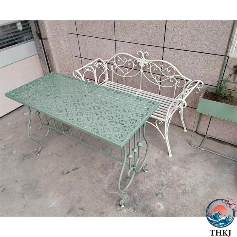 ガーデンチェア ベンチ 屋外用ベンチ ガーデンベンチ THKJ パティオベンチ 金属製 フロントポーチベンチ 鋳鉄金属フレーム付き 耐候性 使いやすい おすすめの画像