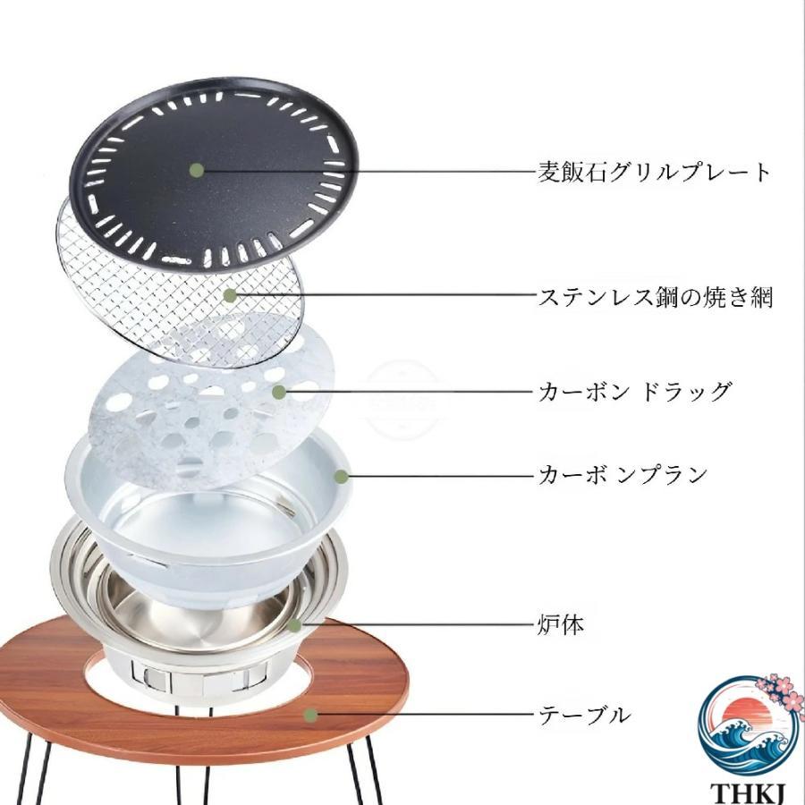 焚き火台 アウトドアテーブル 折りたたみ式 コンパクト 2WAY テーブルに THKJ 収納袋付き 焼網 焼きプレート ソロキャンプ 庭 室内用 おしゃれ 空間になじむ_4