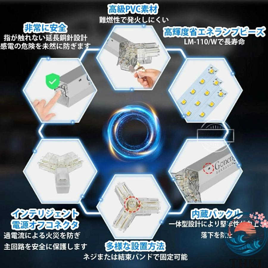 ハニカムライト ヘキサゴンライト LED THKJ 高輝度 ガレージ用六角形LEDライト 6500K 純白色光 使いやすい おすすめ 人気 注目アイテム 便利グッズ 毎日使いに_2