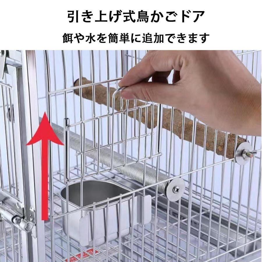 ステンレス鋼 鳥用キャリーかご 鳥小屋 携帯用小型オウム旅行ケージ THKJ ペットバードケージ 旅行鳥かご カナリア バードケージ トレイ 使いやすい おすすめの画像