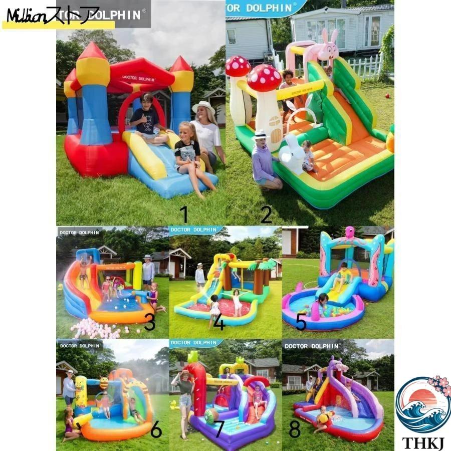 大型プール エアー 滑り台 ビニールプール トランポリン THKJ すべり台 大型遊具 エアー遊具 キッズハウス プレイハウス 使いやすい おすすめ 人気 便利グッズ_2