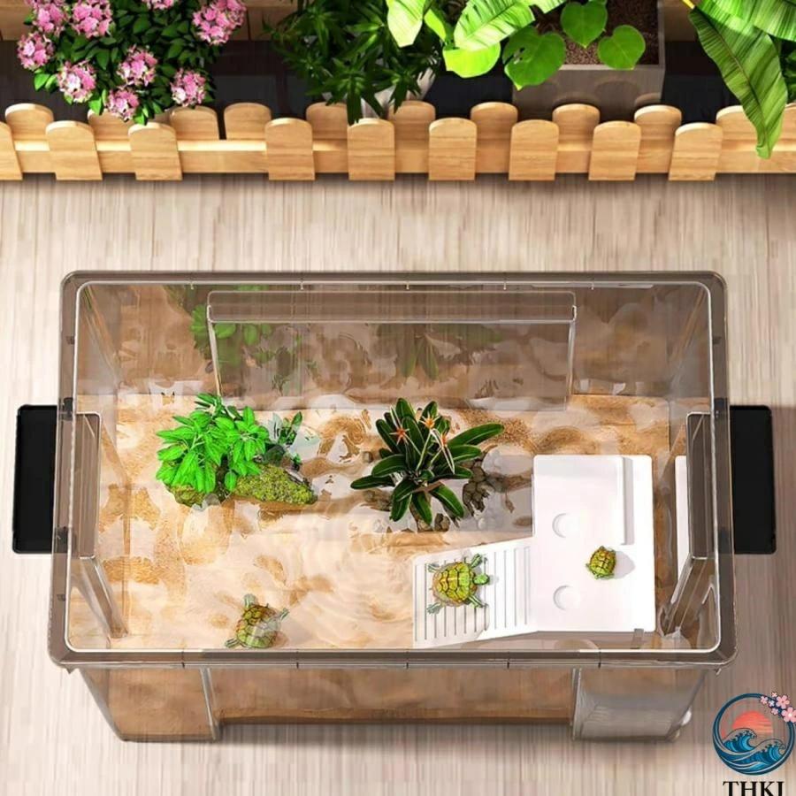 亀飼育用水槽 亀水槽 大型プラスチック水槽 THKJ 大型カメ飼育ケース