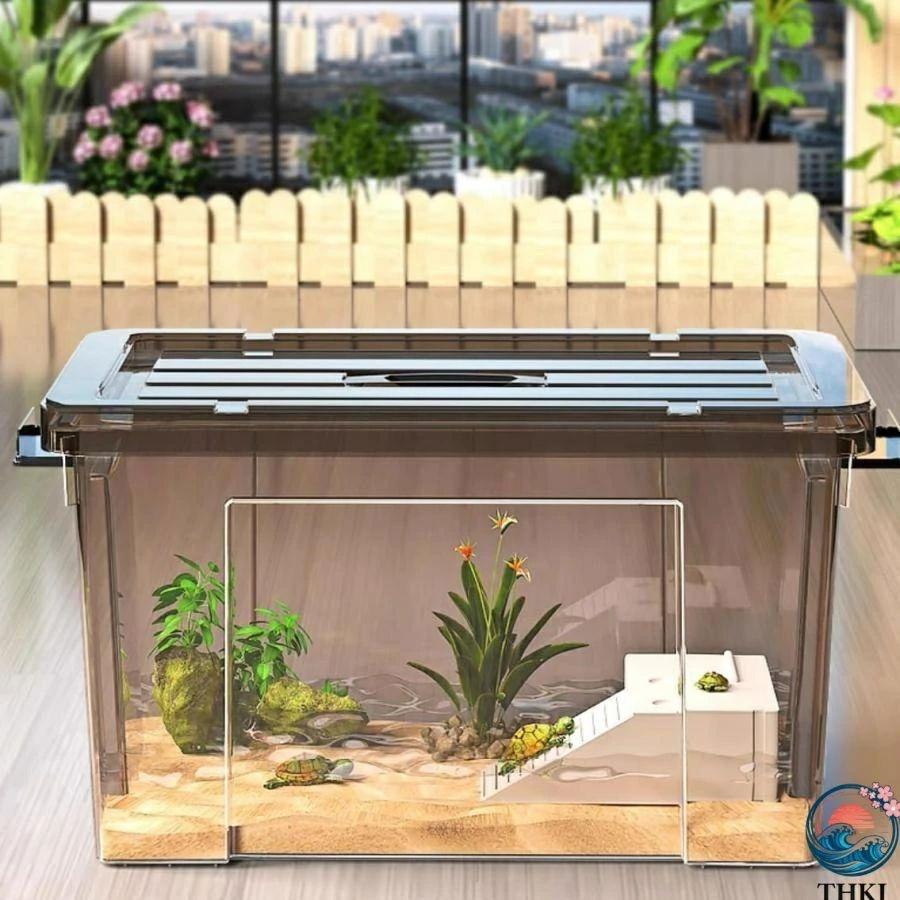 亀飼育用水槽 亀水槽 大型プラスチック水槽 THKJ 大型カメ飼育ケース