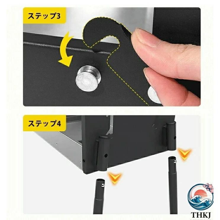 バーベキューコンロ 大型 折りたたみ バーベキューグリル バーベキュースタンド THKJ 卓上 鉄板 BBQコンロ 折り畳み ソロキャンプ 焚き火 使いやすいの画像