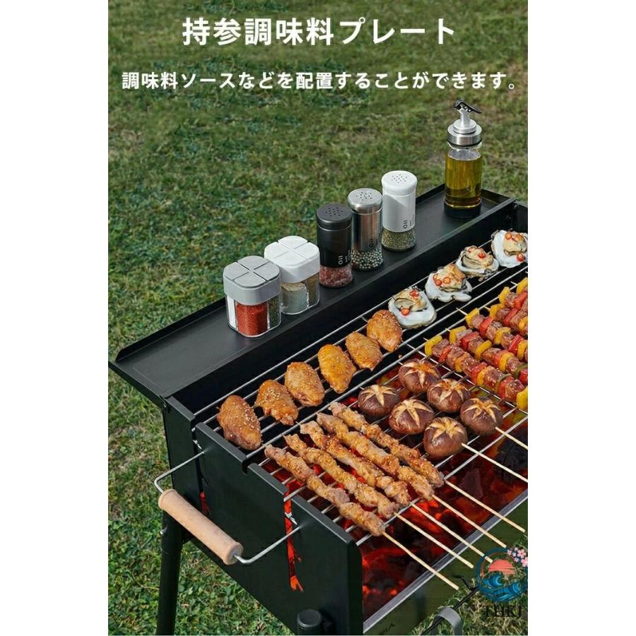 バーベキューコンロ 大型 折りたたみ バーベキューグリル バーベキュースタンド THKJ 卓上 鉄板 BBQコンロ 折り畳み ソロキャンプ 焚き火 使いやすいの画像