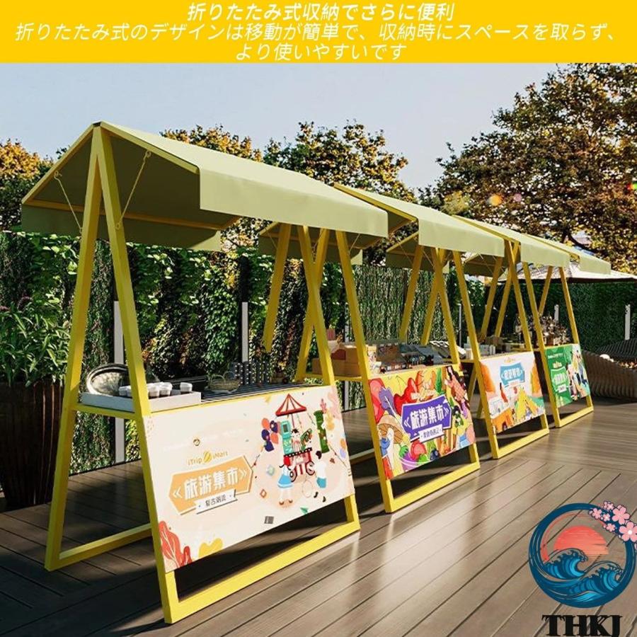 屋台ブース 折りたたみ式屋台セット 鉄製 耐荷重250kg THKJ 幅150 200×奥行100×高さ220cm 仮設ディスプレイスタンド 店頭販売 使いやすい おすすめ_3