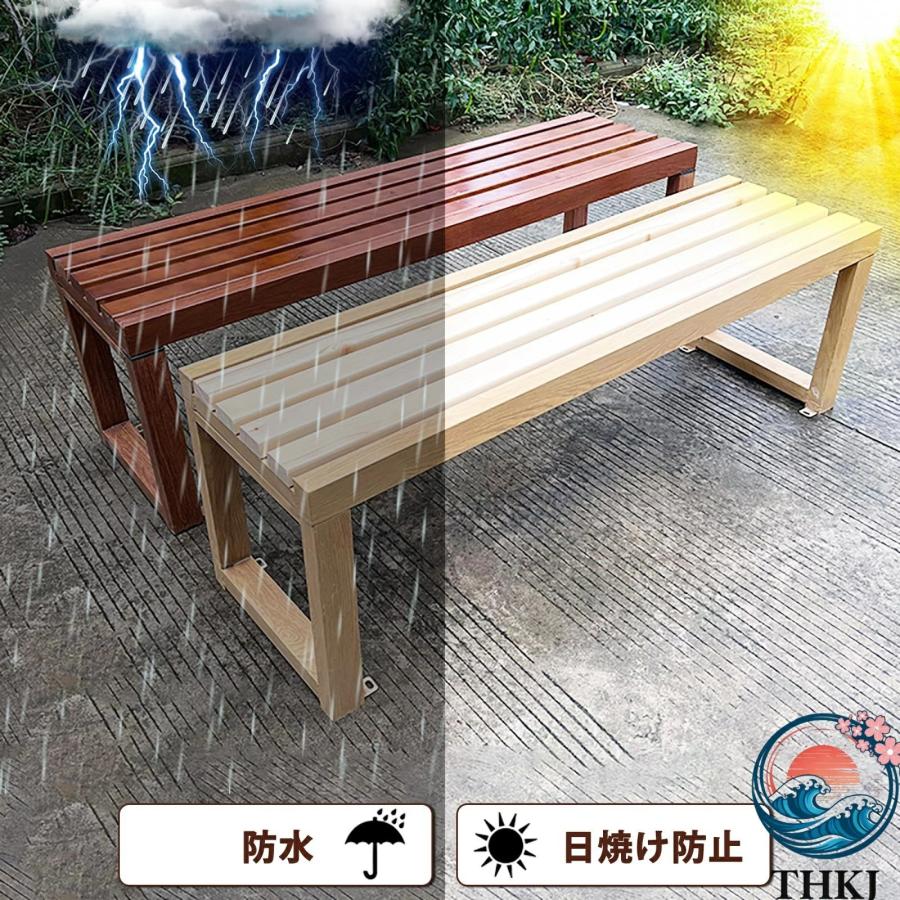 ガーデンベンチ 公園のベンチ 園芸用ベンチ 庭のベンチ 屋外用ベンチチェア THKJ 屋外ベンチ 背もたれなし 耐荷重約400kg 耐日光性 雨に強い 使いやすいの画像