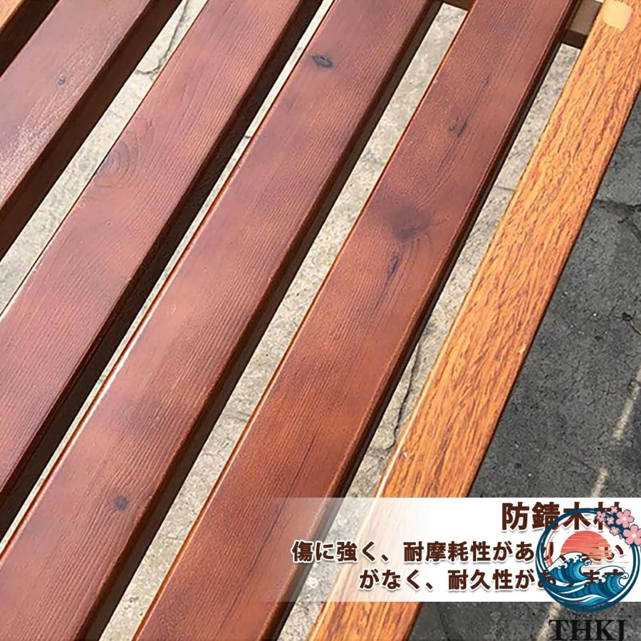 ガーデンベンチ 公園のベンチ 園芸用ベンチ 庭のベンチ 屋外用ベンチチェア THKJ 屋外ベンチ 背もたれなし 耐荷重約400kg 耐日光性 雨に強い 使いやすいの画像