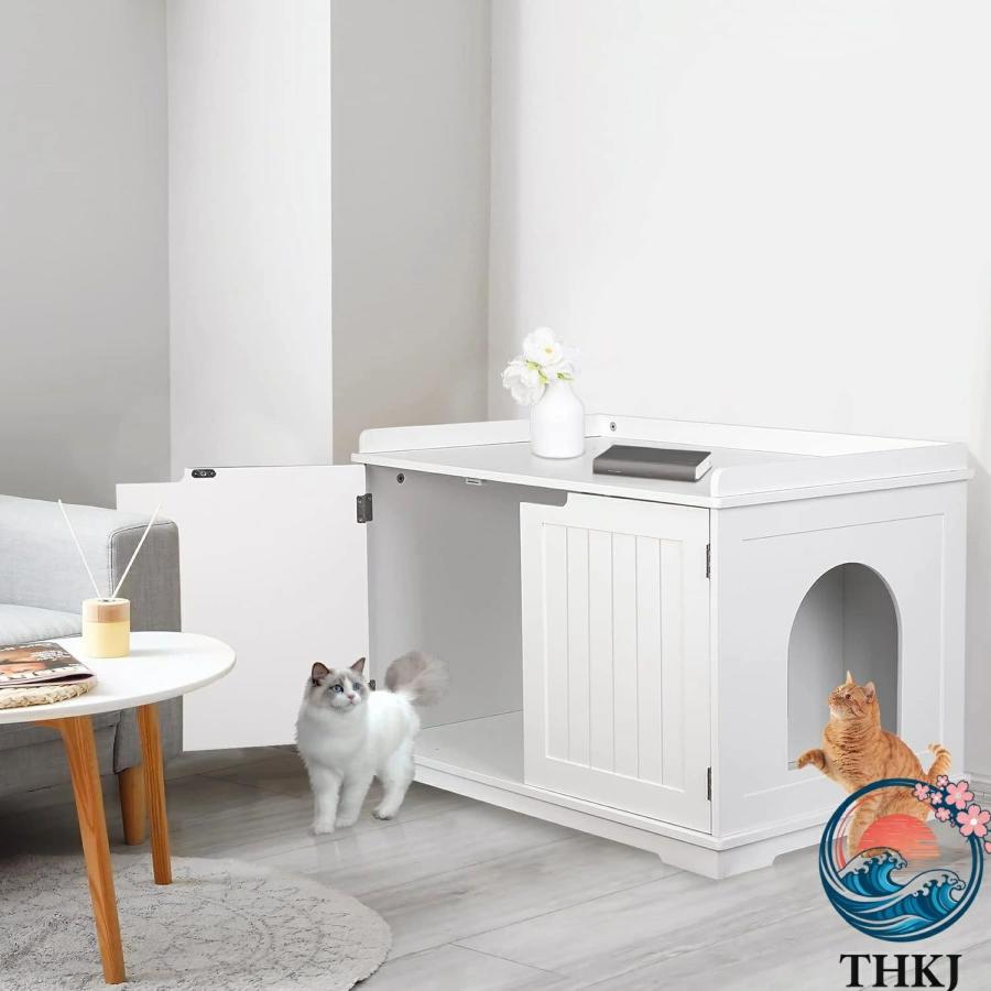 猫のベッドサイドキャビネット 猫砂ボックスカバー 猫のレスリングルーム THKJ 猫砂キャビネット 専用ベッドサイド 猫砂ハウス 使いやすい おすすめ 人気_1