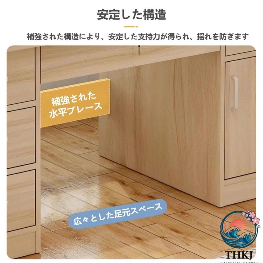 社長デスク エグゼクティブデスク 5段引き出し パソコン主機置き場付き
