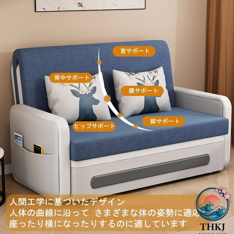 折りたたみソファーベッド 多機能ソファベッド 収納付き 底部