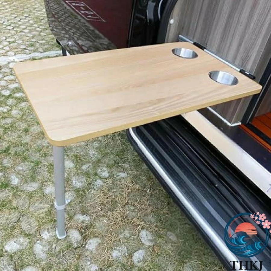 折りたたみ式ダイニングテーブル固定クリップと水ガラススロット付き