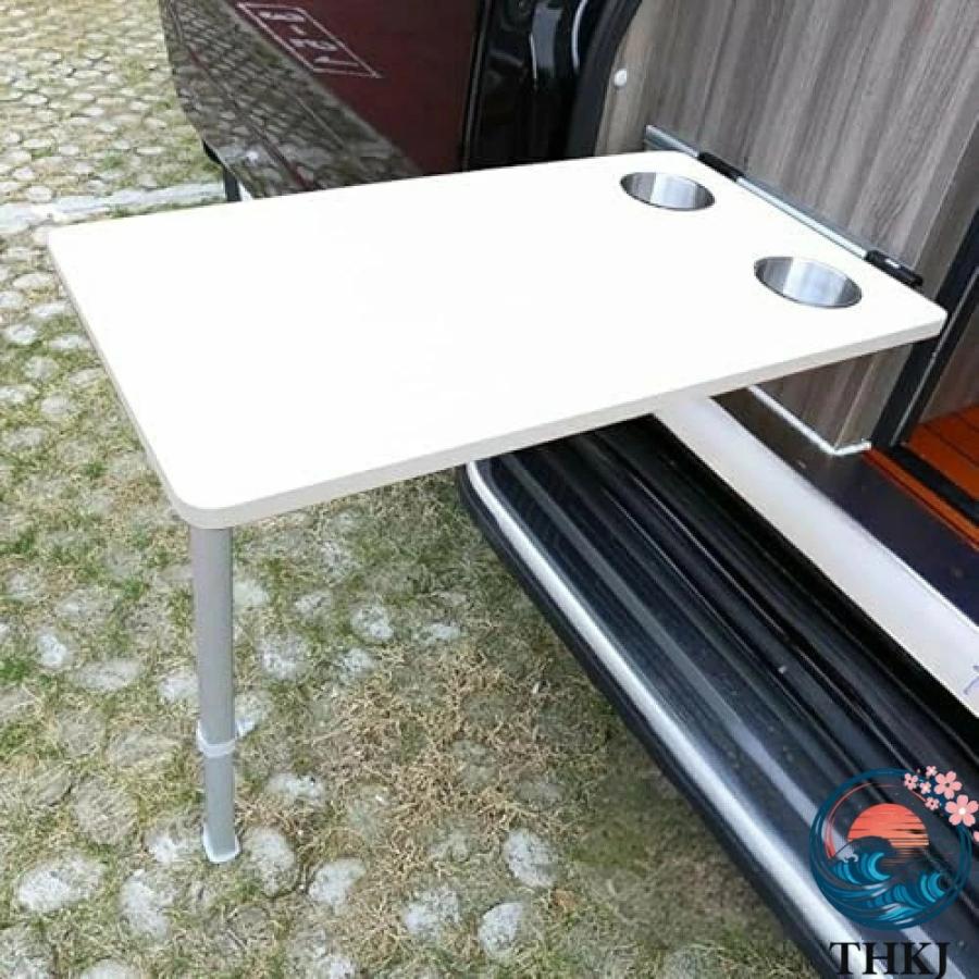 折りたたみ式ダイニングテーブル固定クリップと水ガラススロット付き