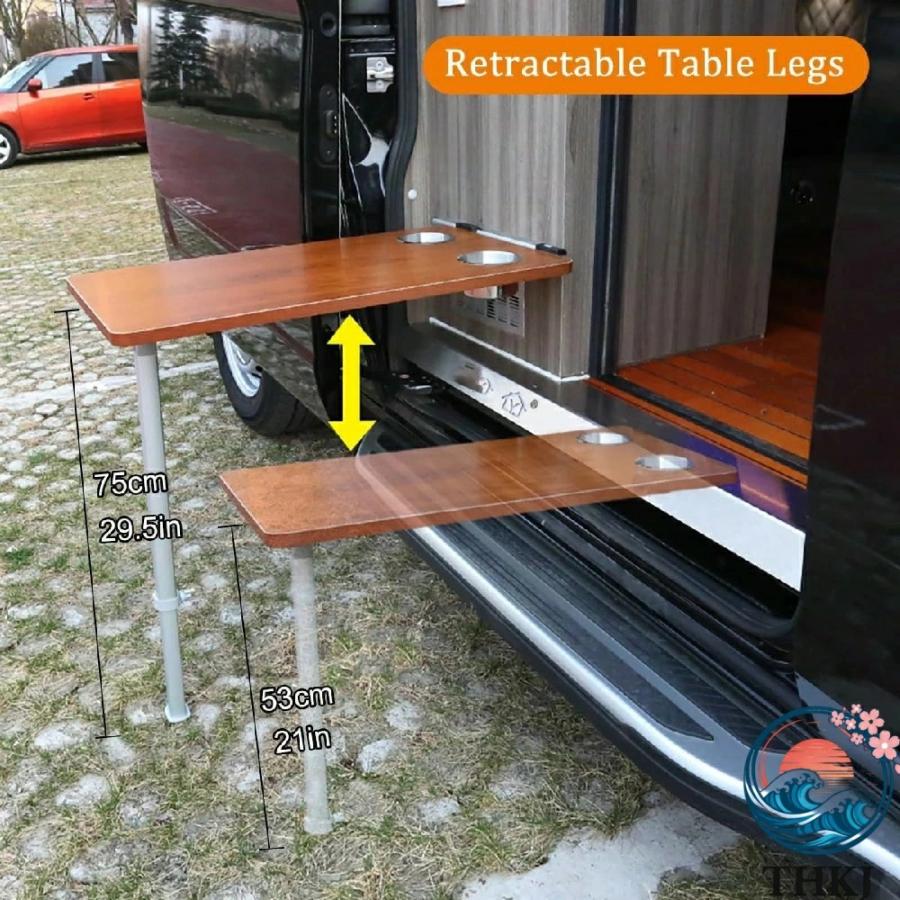ガラステーブル 折りたたみ式 大きめ　高さ調節可能 折りたたみ式ダイニングテーブル固定クリップと水ガラススロット付き