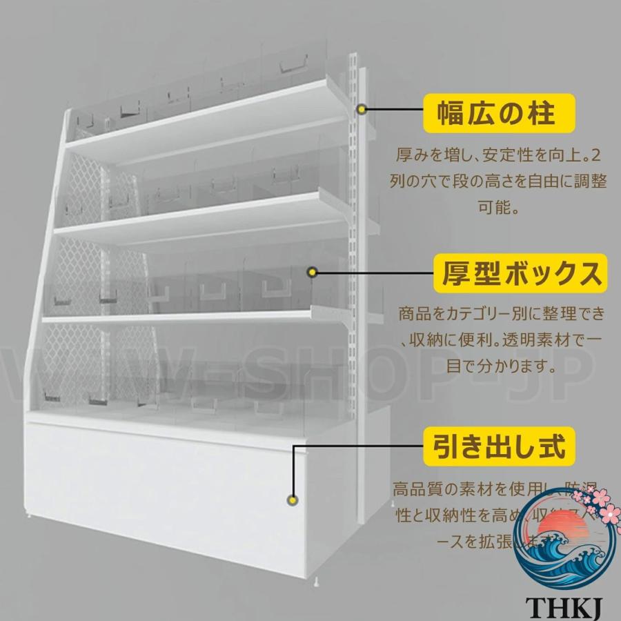 コンビニ スーパー 棚 正面 スーパーの棚 小売 陳列棚 コンビニ 商品棚 多層 おやつ棚 スーパーマーケットの棚 引き出し付き 高耐荷重 業務用 多機能収納ラック 使いやすい