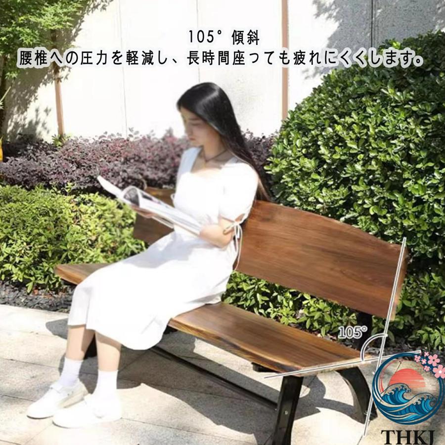 屋外ベンチ椅子 屋外の庭のベンチ ガーデンベンチ 公園ベンチ ガーデンチェア 縁台 THKJ アルミ 木製 耐荷重約300kg 中庭ベンチ 2 3人座り 使いやすいの画像