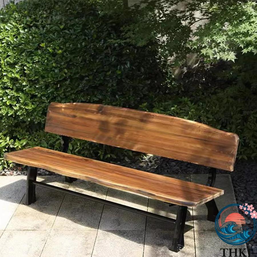 屋外ベンチ椅子 屋外の庭のベンチ ガーデンベンチ 公園ベンチ ガーデンチェア 縁台 THKJ アルミ 木製 耐荷重約300kg 中庭ベンチ 2 3人座り 使いやすいの画像