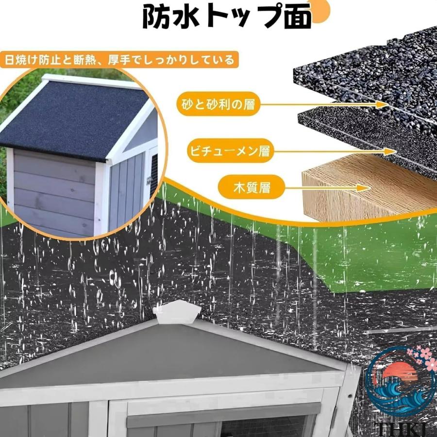 鶏小屋 鶏用ケージ 木製 鶏舎 大型 マルチレベルヘンハウス 122 THKJ 62 93.3cm 4 6羽用 複数のドア付き 取り外し可能な底 水で洗える 屋外 使いやすい